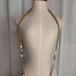 Vintage Fashion Rare LCI (Liz Claiborne) Signed Gold Tone Chain Necklace 31”